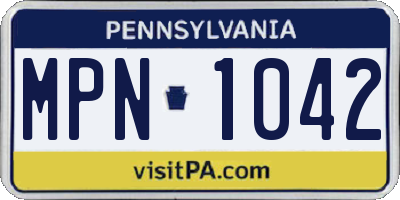 PA license plate MPN1042