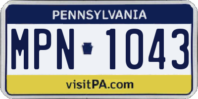 PA license plate MPN1043