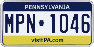 PA license plate MPN1046