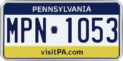 PA license plate MPN1053