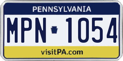 PA license plate MPN1054