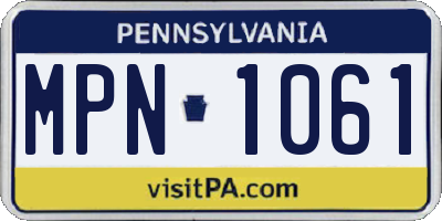 PA license plate MPN1061