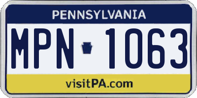 PA license plate MPN1063