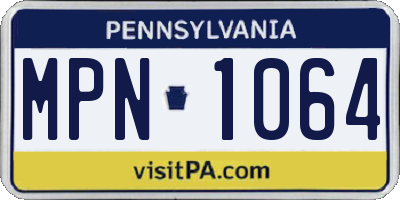 PA license plate MPN1064