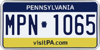 PA license plate MPN1065