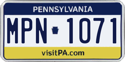 PA license plate MPN1071