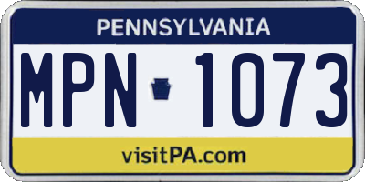 PA license plate MPN1073