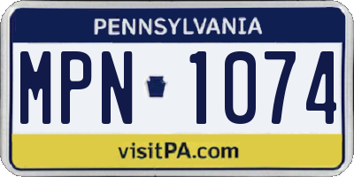 PA license plate MPN1074