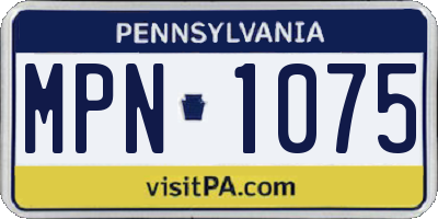 PA license plate MPN1075