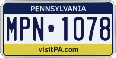 PA license plate MPN1078