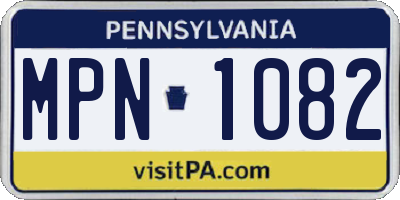 PA license plate MPN1082