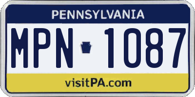 PA license plate MPN1087