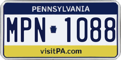 PA license plate MPN1088