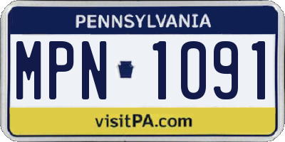 PA license plate MPN1091