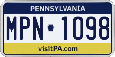 PA license plate MPN1098