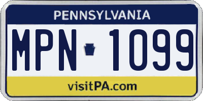 PA license plate MPN1099