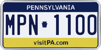 PA license plate MPN1100