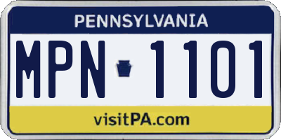 PA license plate MPN1101
