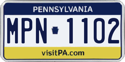 PA license plate MPN1102
