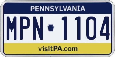 PA license plate MPN1104