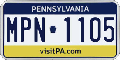PA license plate MPN1105
