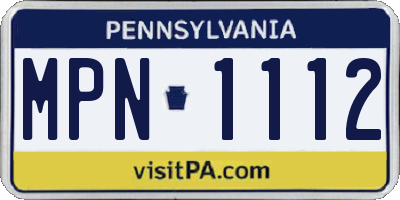 PA license plate MPN1112