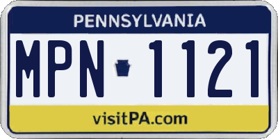 PA license plate MPN1121