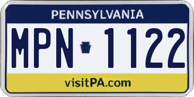 PA license plate MPN1122