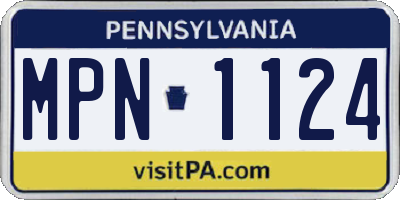 PA license plate MPN1124