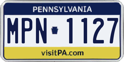 PA license plate MPN1127