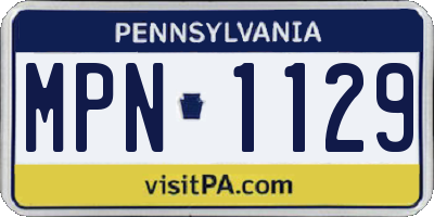 PA license plate MPN1129