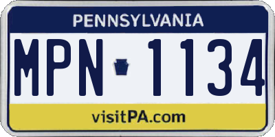 PA license plate MPN1134