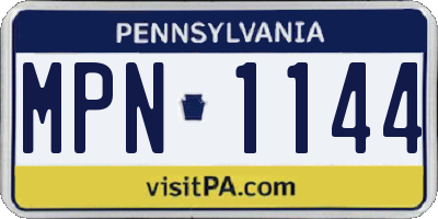 PA license plate MPN1144