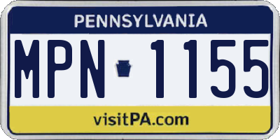 PA license plate MPN1155