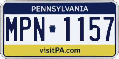 PA license plate MPN1157