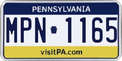 PA license plate MPN1165
