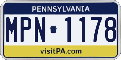 PA license plate MPN1178