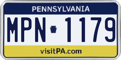 PA license plate MPN1179
