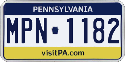 PA license plate MPN1182