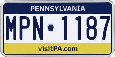 PA license plate MPN1187