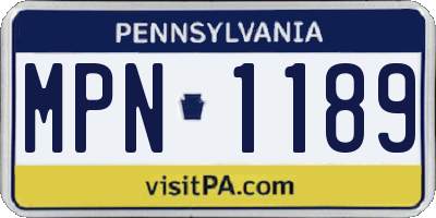 PA license plate MPN1189
