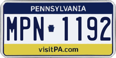PA license plate MPN1192
