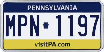 PA license plate MPN1197