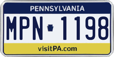 PA license plate MPN1198