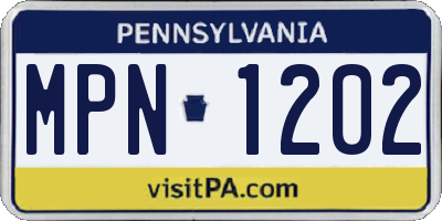 PA license plate MPN1202