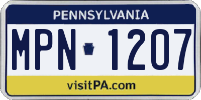 PA license plate MPN1207