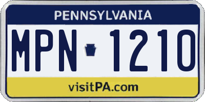 PA license plate MPN1210