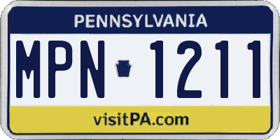 PA license plate MPN1211