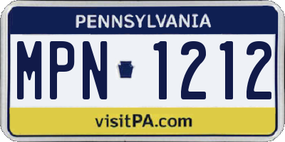 PA license plate MPN1212
