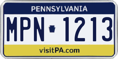 PA license plate MPN1213